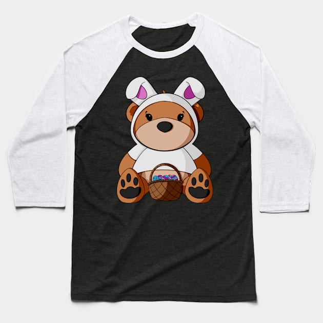 Easter Bunny Costume Teddy Bear Baseball T-Shirt by Alisha Ober Designs